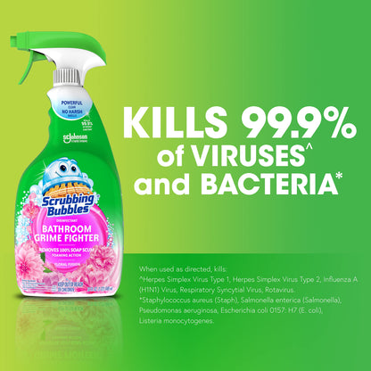 Scrubbing Bubble Bathroom Grime Fighter, Floral Fusion Scent, 32 oz Spray Bottle