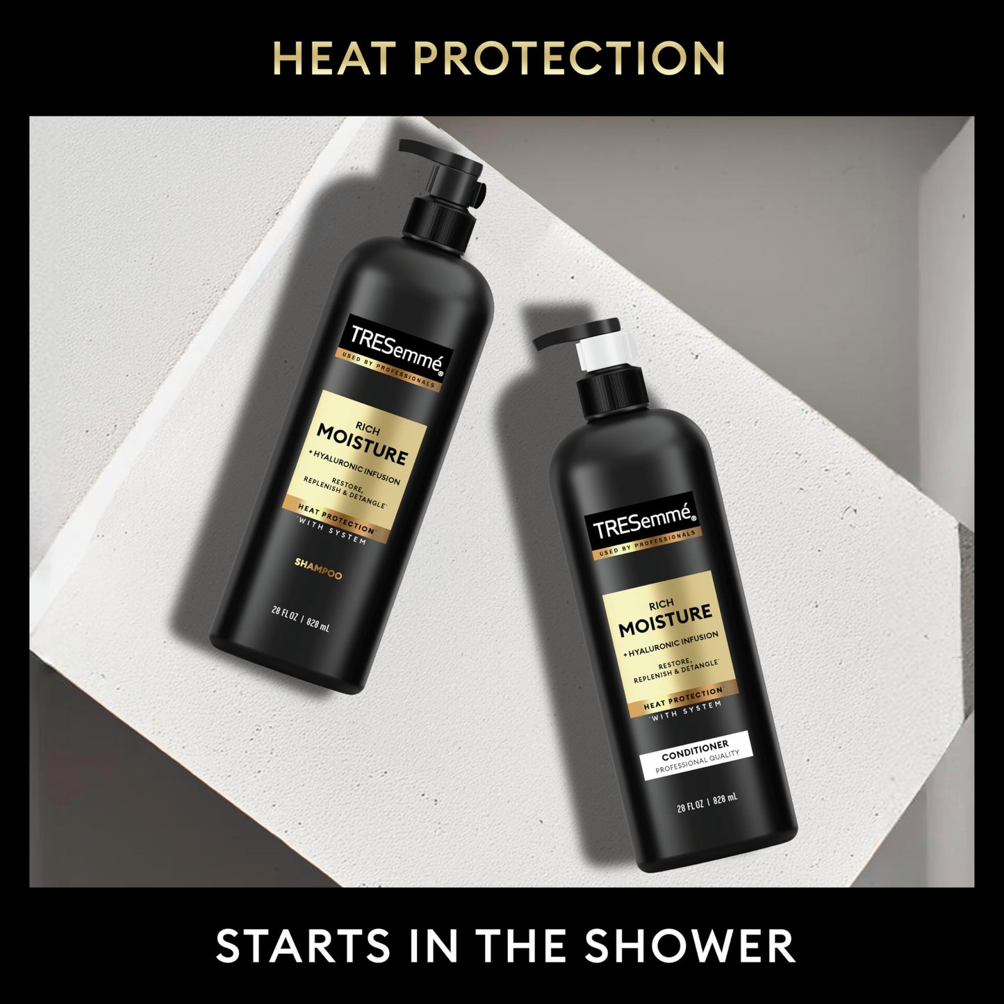 TRESemmé Rich Moisture Shampoo and Conditioner 2 Count Rich Moisture for Dry Hair Formulated With Vitamin E and Biotin 28 oz