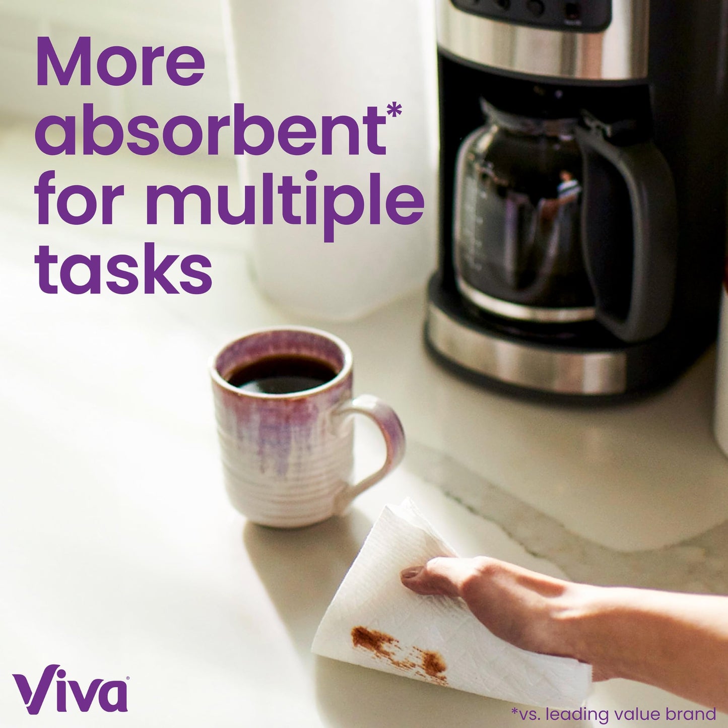 Viva Multi-Surface Cloth Paper Towels, 3 Double Rolls, 110 Sheets Per Roll