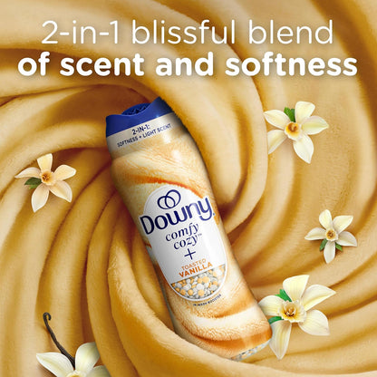 Downy Comfy Cozy In-Wash Laundry Scent Booster Beads, Toasted Vanilla Scent, 32.2 oz, Softness and Freshness