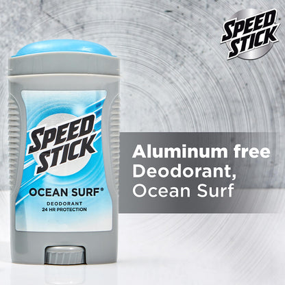 Speed Stick Men's Deodorant, Ocean Surf, 3 Ounce, 4 Pack, Packaging may Vary