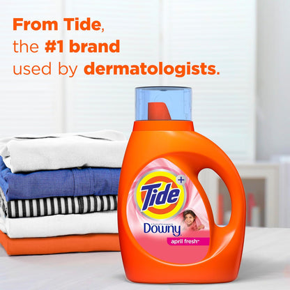 Tide Plus A Touch of Downy Liquid Laundry Detergent, April Fresh, 84 fl oz, 59 loads, HE Compatible