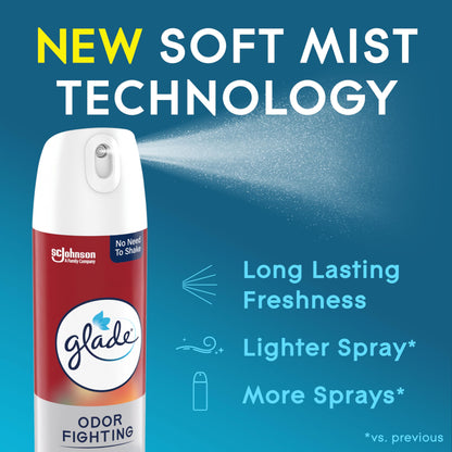 Glade Air Freshener Room Spray, Apple Cinnamon Scent, Odor Fighting to Deliver Long Lasting Freshness, 8 Oz, 6 Count