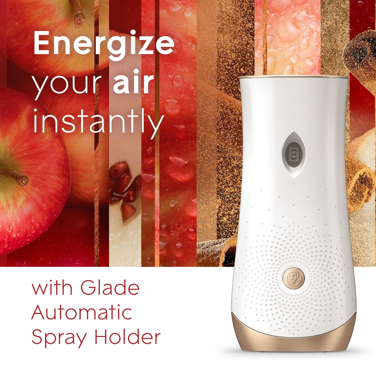 Glade Automatic Spray Refill, Apple Cinnamon, Scented Air Freshener for Home and Bathroom, 6.2 Oz, 2 Count