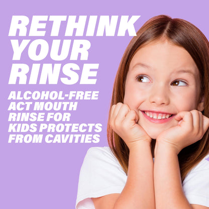 ACT Kids Anticavity Fluoride Rinse Groovy Grape 16.9 fl. oz. Accurate Dosing Cup, Alcohol Free