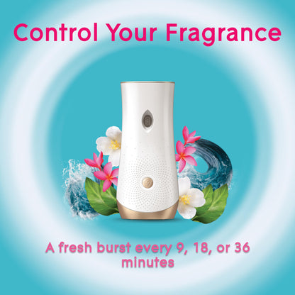 Glade Automatic Spray Refill and Holder Kit, Air Freshener for Home and Bathroom, Aqua Waves, 6.2 Oz, 2 Count
