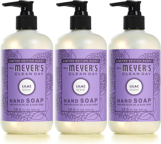 MRS. MEYER'S CLEAN DAY Liquid Hand Soap, Lilac Scent, 12.5 Ounce Bottle (Pack of 3)