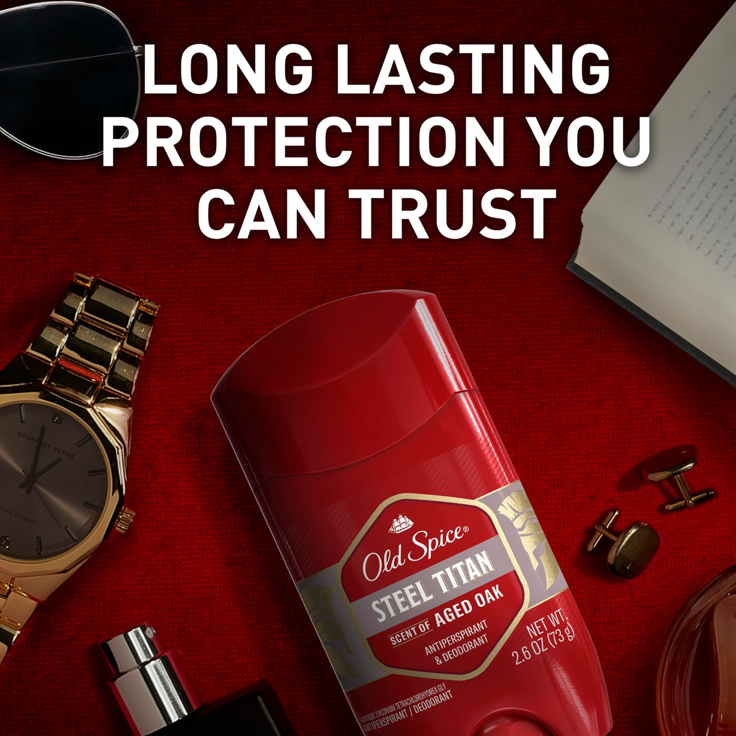 Old Spice Antiperspirant Deodorant for Men, 24/7 Sweat & Odor Protection, 24/7 Lasting Freshness, Invisible Solid, Steel Titan with Aged Oak Scent, 2.6 oz (Pack of 6)
