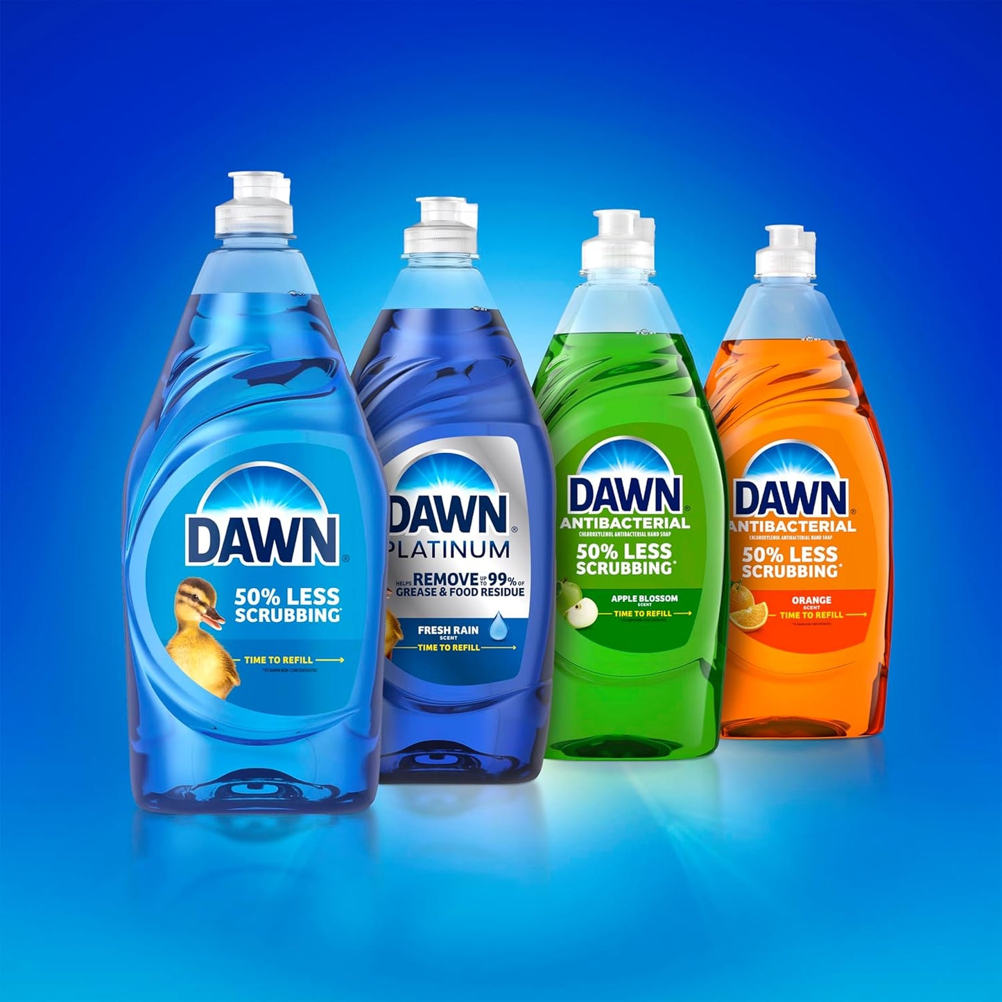 Dawn Ultra Dish Soap, Dishwashing Liquid, Original, Dish Soap Liquid, Dish Soap Refill, 4x24 Fl Oz Bundle
