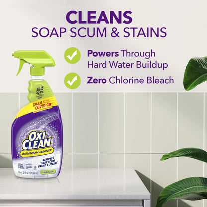OxiClean Bathroom Cleaner, Shower, Tub & Tile, Powered by OxiClean Stainfighters, 32 oz