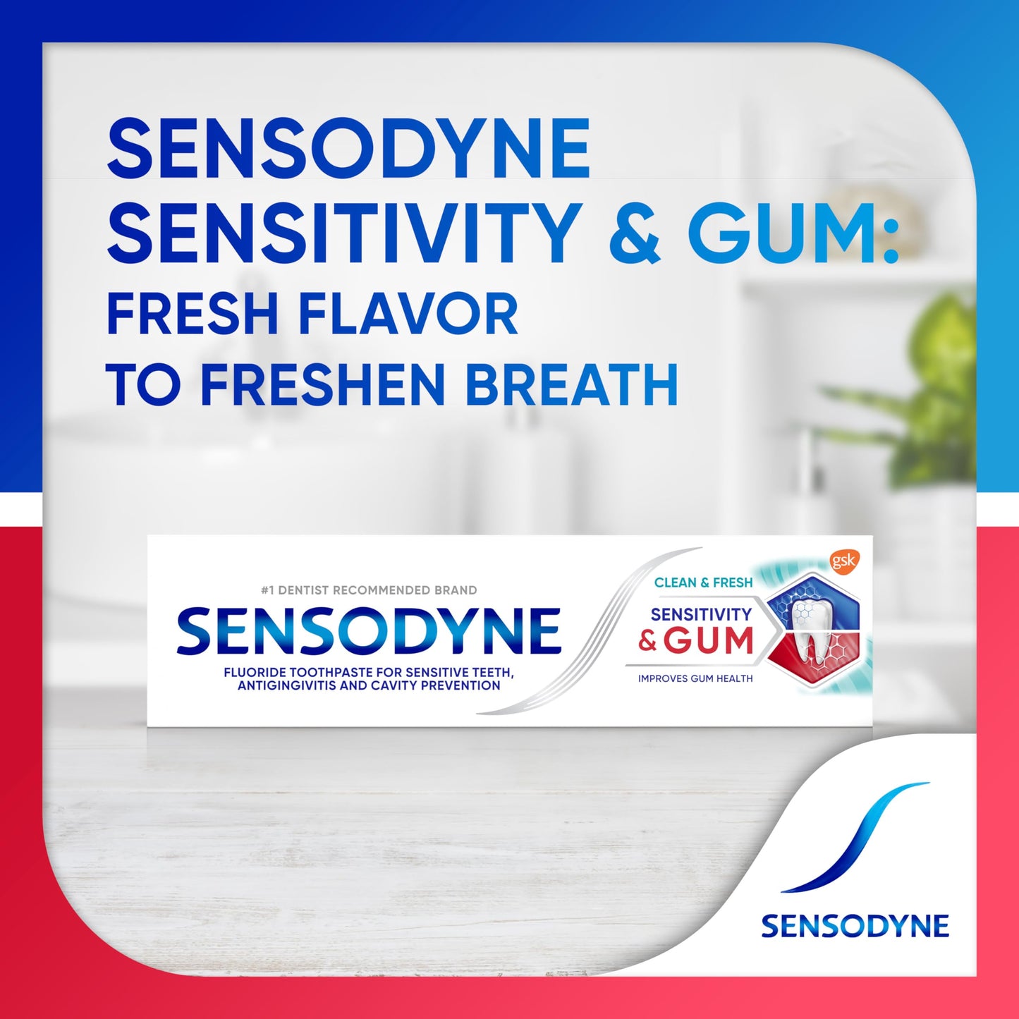 Sensodyne Sensitivity & Gum Sensitive Toothpaste for Gingivitis, Sensitive Teeth Treatment, Clean & Fresh - 3.4 Ounce (Pack of 4)