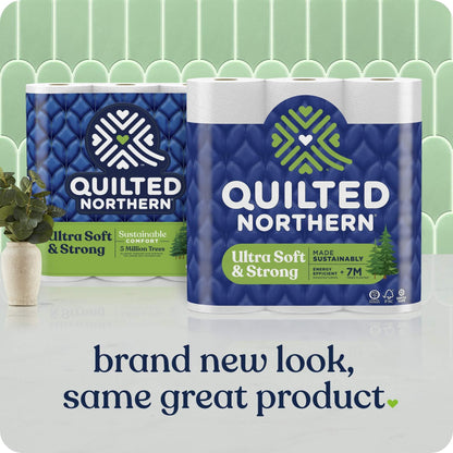Quilted Northern Ultra Soft & Strong Toilet Paper, 24 Mega Rolls = 96 Regular Rolls, 5X Stronger*, Premium Soft Toilet Tissue with Recyclable Paper Packaging