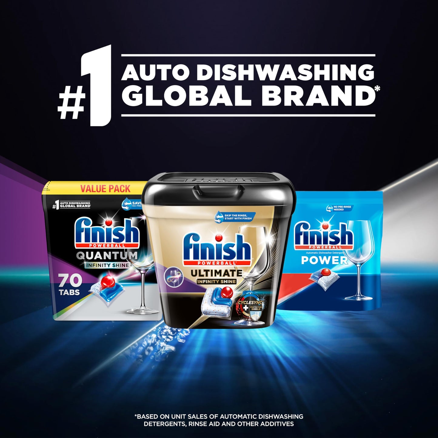 Finish Quantum Infinity Shine Dishwasher Pods, No Pre-Rinse Dishwasher Detergent Soap Removes 24HR Dried-On Stain and Grease, Leaving a Virtually Spotless Shine, 70 Count