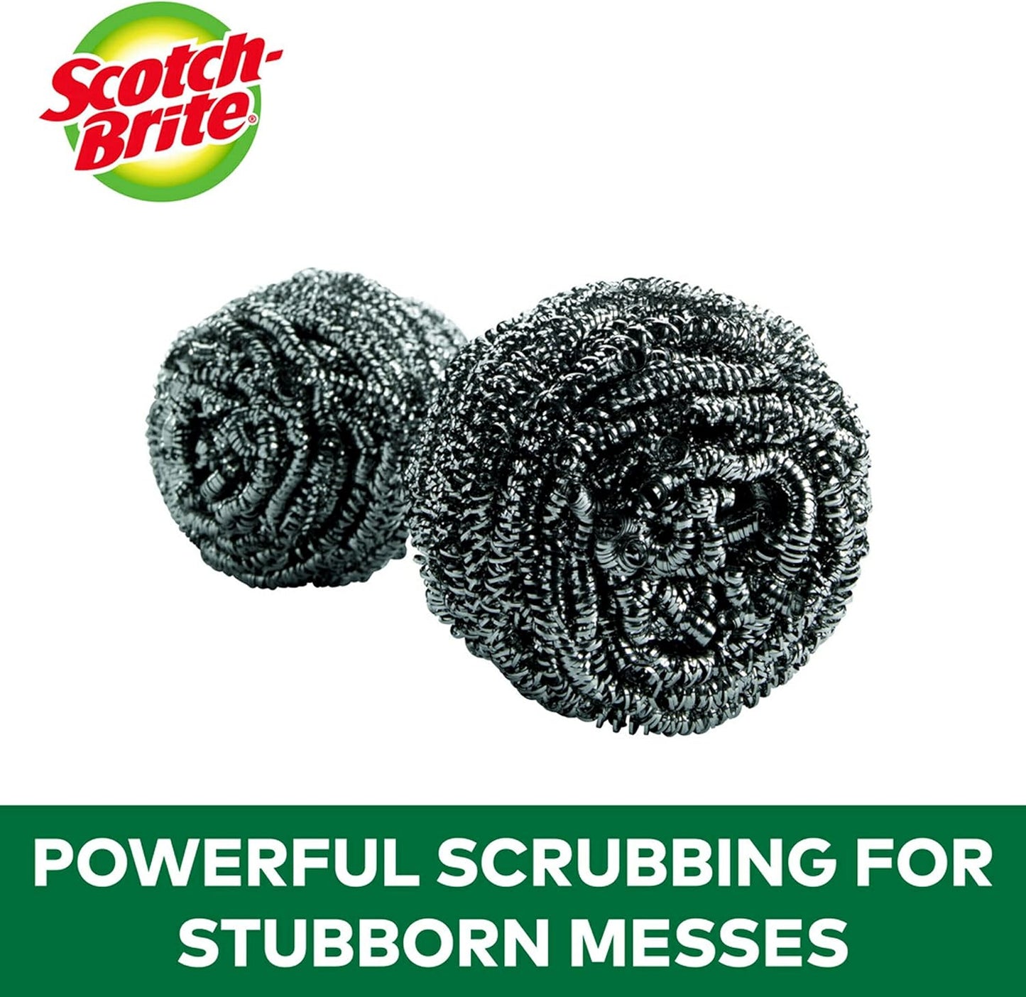 Scotch-Brite Stainless Steel Scrubbers, Ideal for Cast Iron Pans, Powerful Scrubbing for Stubborn Messes, 48 Scrubbers