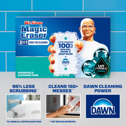 Mr. Clean Magic Eraser Foaming Sponge, All Purpose Cleaner, Dawn Cleaning Power, Ultra Foamy, 7ct