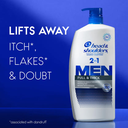 Head & Shoulders Anti-Dandruff 2 in 1 Shampoo and Conditioner, Full and Thick, 32.1 Fl. Oz (Pack of 2)