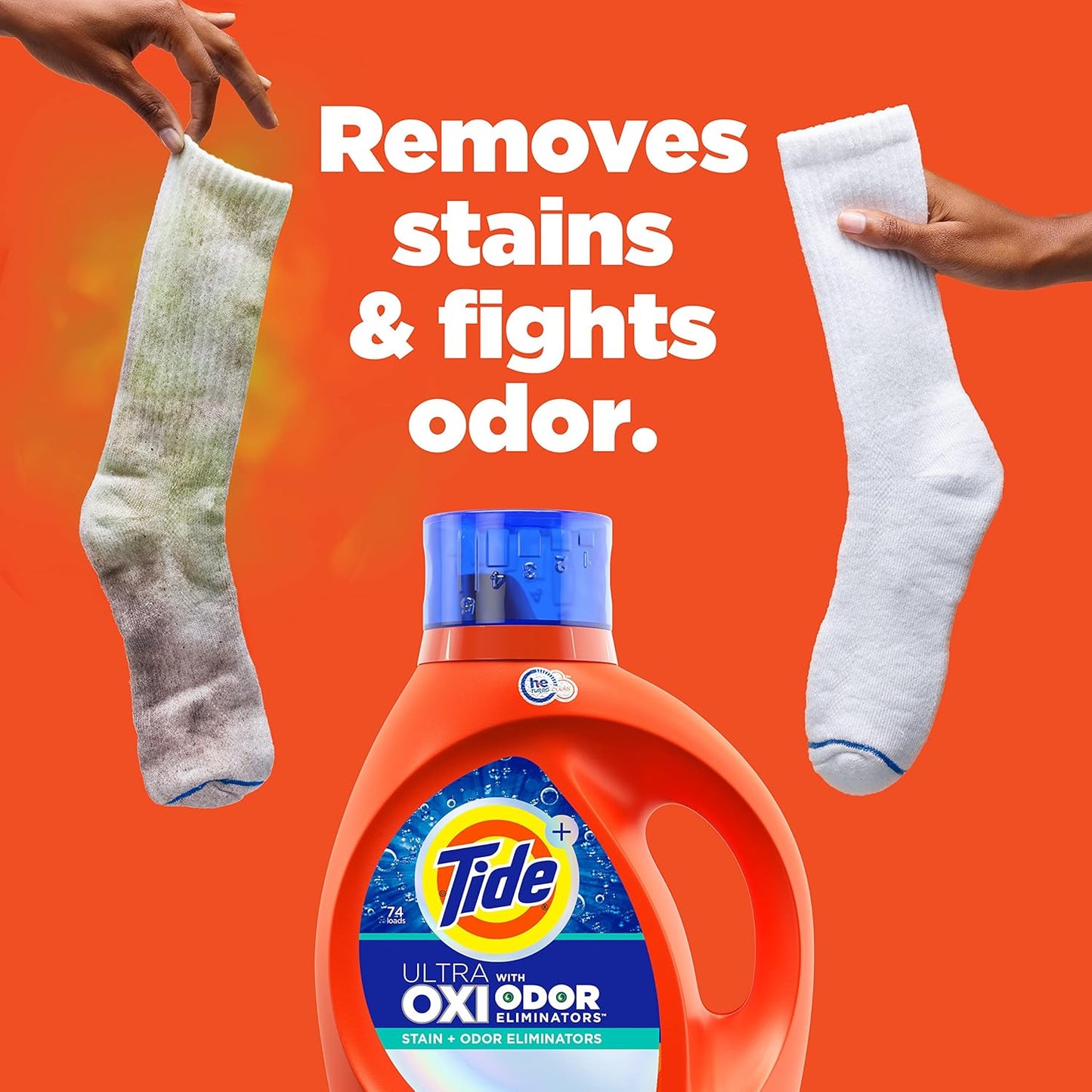 Tide Ultra OXI with Odor Eliminators Liquid Laundry Detergent, For Visible and Invisible Dirt, 84 fl oz, 59 Loads