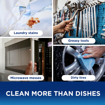 Dawn Dish Soap Squeeze Bottle, EZ-Squeeze Platinum Dish Soap Liquid+Non-Scratch Sponges for Dishes, Fresh Rain, Includes 3x18oz Bottles+2 Sponges