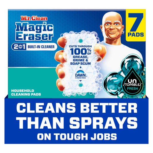 Mr. Clean Magic Eraser Foaming Sponge, All Purpose Cleaner, Dawn Cleaning Power, Ultra Foamy, 7ct