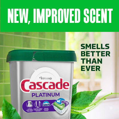Cascade Platinum Dishwasher Pods, Dishwasher Detergent, Dish Detergent Soap, Fresh, 59 Count