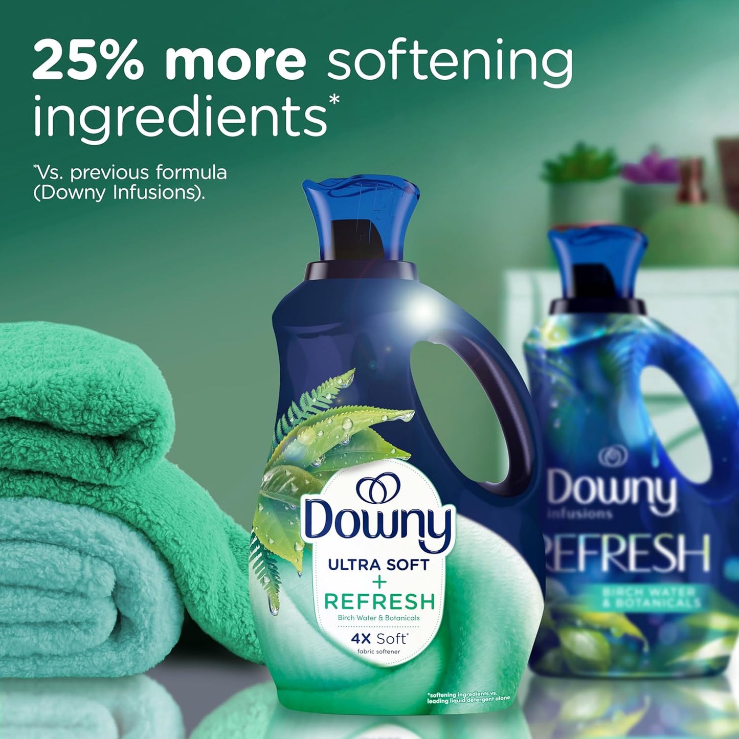 Downy Ultra Soft Fabric Softener Liquid, Refresh, Birch Water and Botanicals, 56 fl oz, 83 Loads