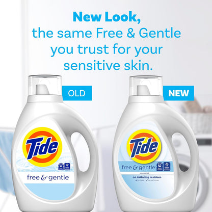 Tide Free & Gentle Liquid Laundry Detergent, 84 fl oz, 64 Loads, HE Compatible