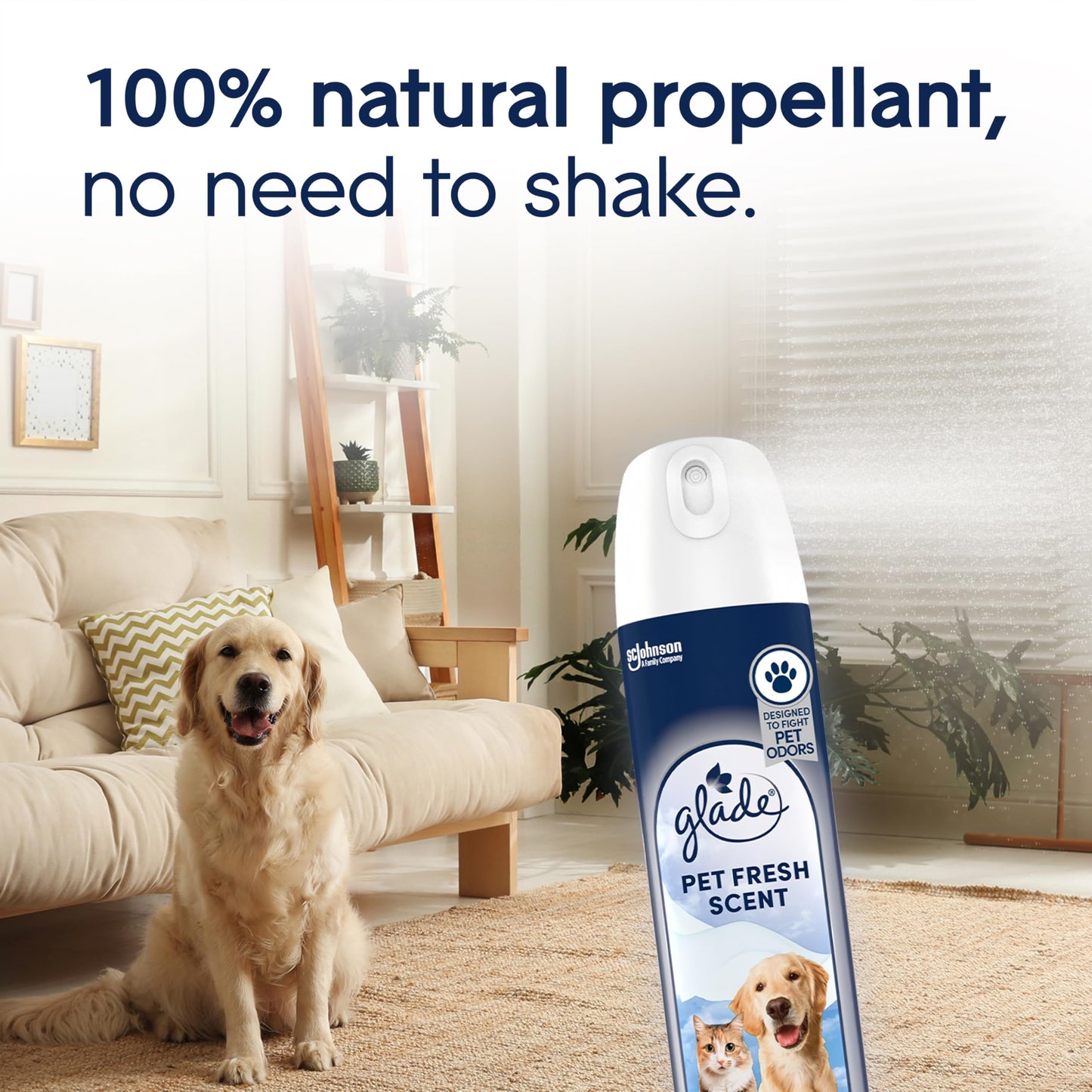 Glade Air Freshener Room Spray, Pet Fresh Scent, Odor Fighting to Deliver Long Lasting Freshness, 8 Oz, 6 Count
