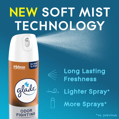 Glade Air Freshener Room Spray, Vanilla Caramel Twist Scent, Odor Fighting to Deliver Long Lasting Freshness, 8 Oz, 6 Count