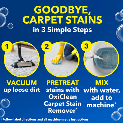 OxiClean Large Carpet Cleaner Liquid Solution for Steam Cleaning Machines, 64 fl oz