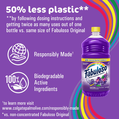 Fabuloso Multi-Purpose Cleaner & Floor Cleaner, 2X Concentrated, Lavender Scent, 56 fluid ounces