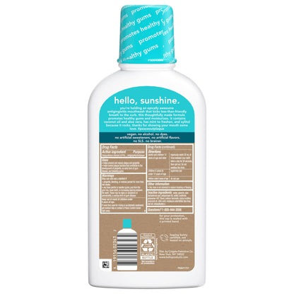 Hello Peace Out Plaque, Antigingivitis Alcohol Free Mouthwash, Natural Mint with Aloe Vera and Coconut Oil, Fluoride Free, Vegan, SLS Free and Gluten Free, 16 Ounce (Pack of 3)