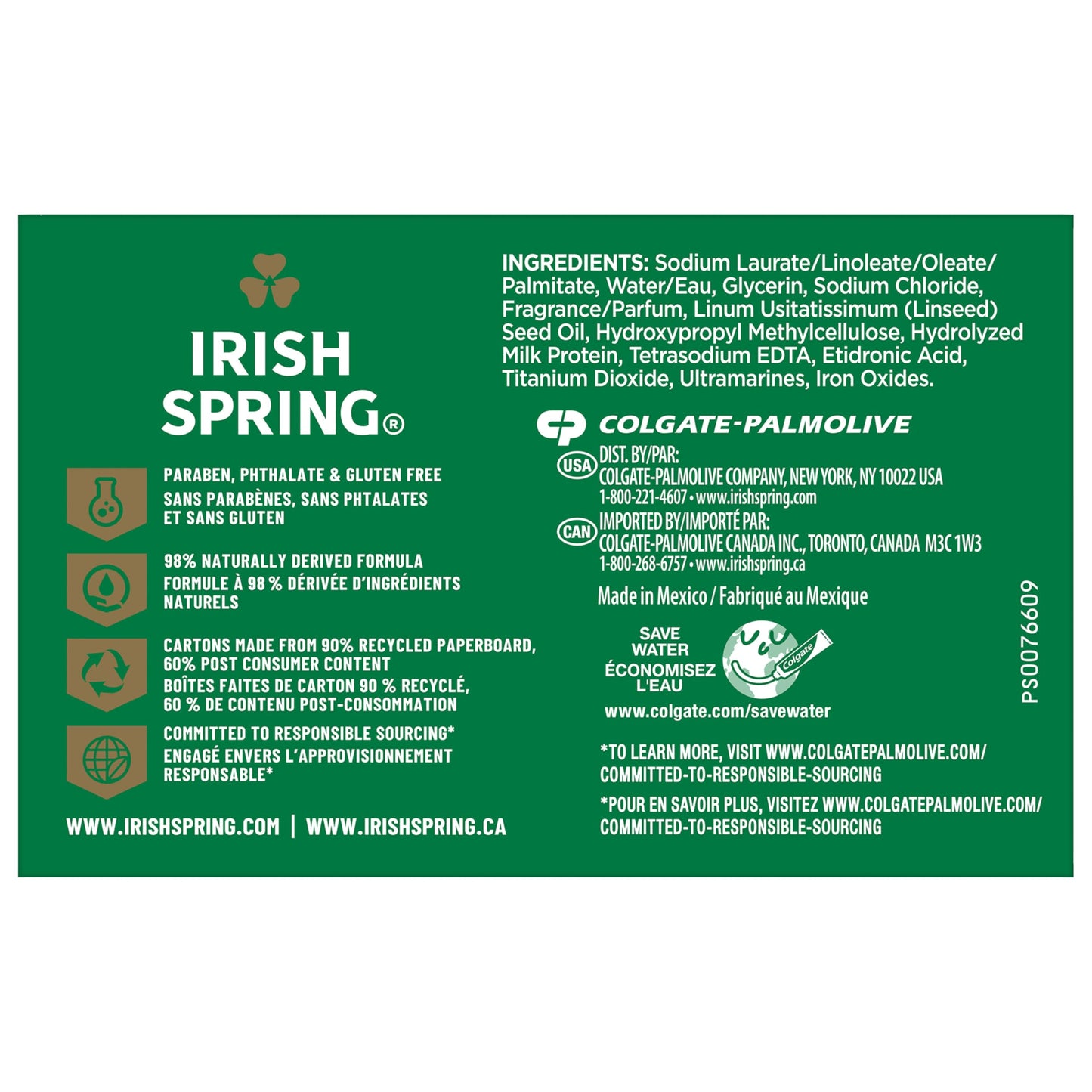 Irish Spring Bar Soap for Men, Moisture Blast, 3.7 Oz, 24 Pack
