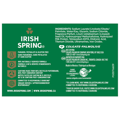 Irish Spring Bar Soap for Men, Moisture Blast, 3.7 Oz, 24 Pack