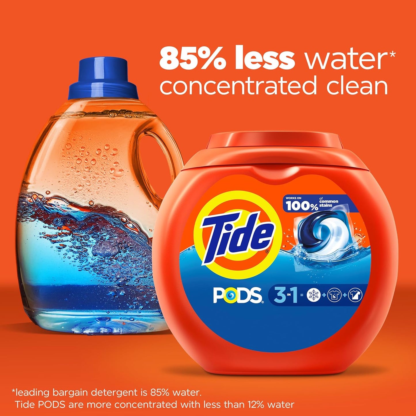 Tide PODS laundry detergent pacs, 3-in-1 Stain Remover, Odor Fighter, Color Protector, 112 Count, HE compatible, Original Scent