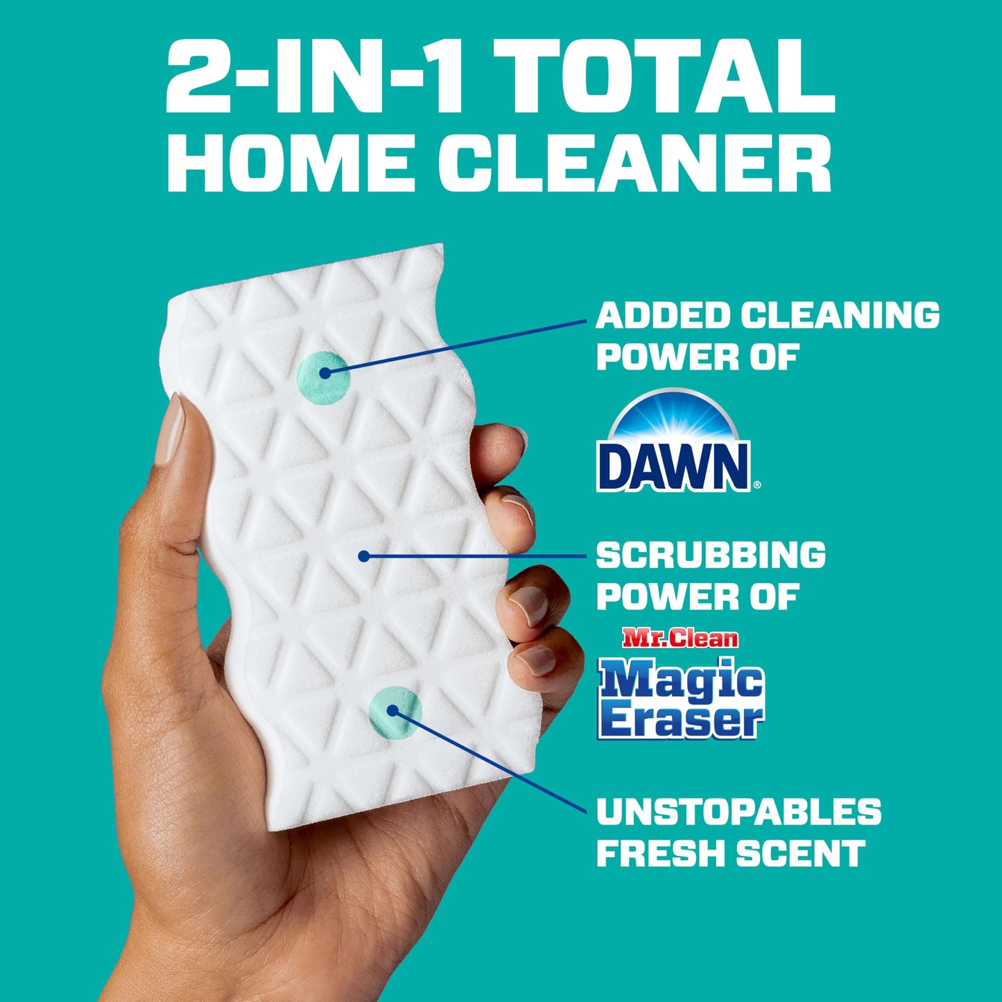Mr. Clean Magic Eraser Foaming Sponge, All Purpose Cleaner, Dawn Cleaning Power, Ultra Foamy, 7ct