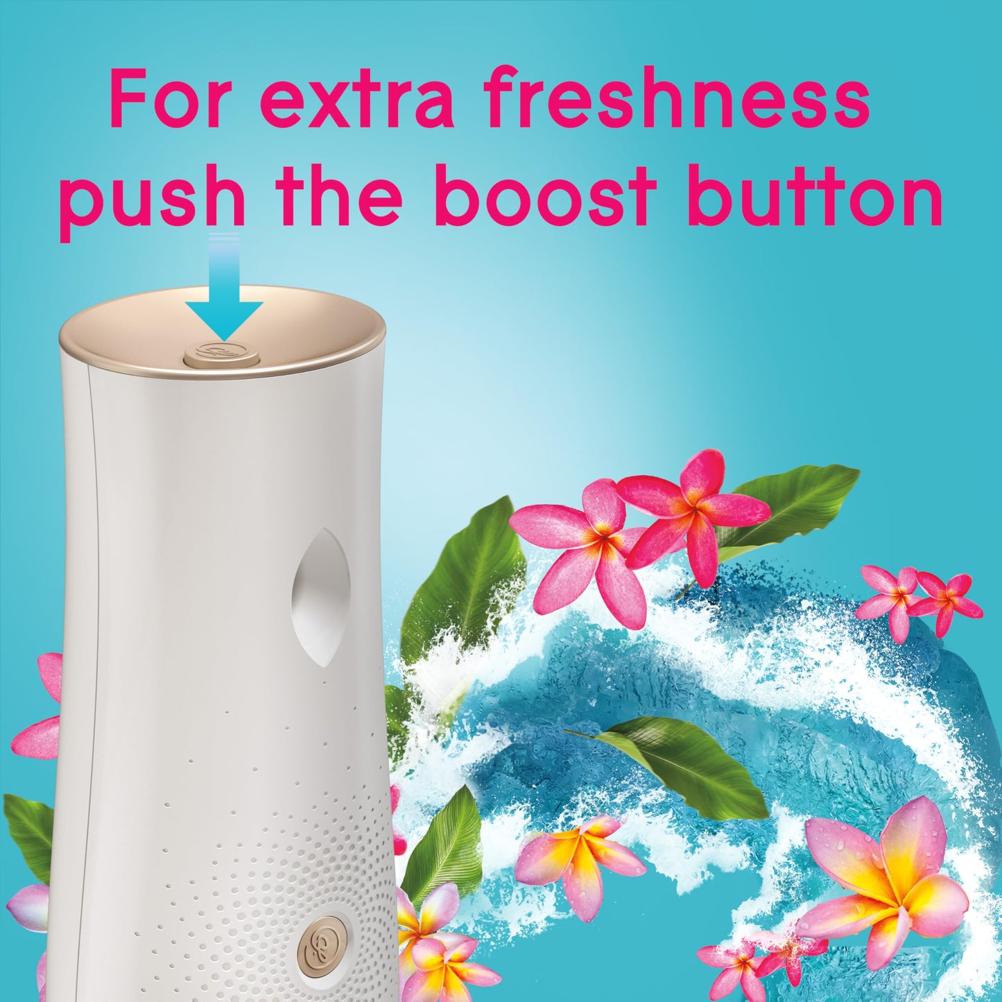 Glade Automatic Spray Refill and Holder Kit, Air Freshener for Home and Bathroom, Aqua Waves, 6.2 Oz, 2 Count
