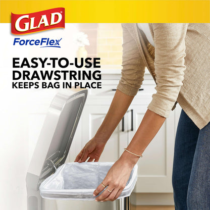 Glad ForceFlex Tall Kitchen Trash Bags, 13 Gallon, Gain Fresh Clean, 80 Count (Package May Vary)