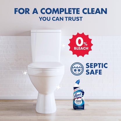 Lysol Power Toilet Bowl Cleaner Gel, For Cleaning and Disinfecting, Stain Removal, 24 Fl oz (2-pack),Packaging may vary