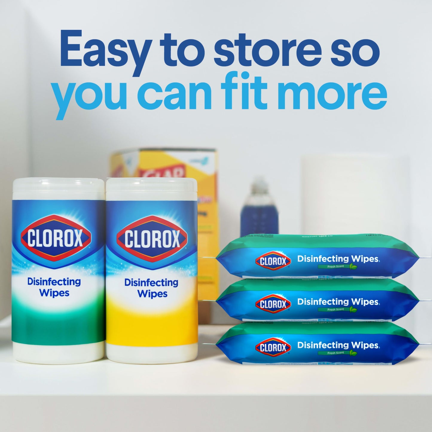 Clorox Disinfecting Wipes, Bleach Free, Household Essentials, Fresh Scent, Moisture Seal Lid, 75 Cleaning Wipes, Pack of 3 (New Packaging)