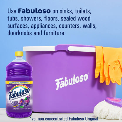 Fabuloso Multi-Purpose Cleaner & Floor Cleaner, 2X Concentrated, Lavender Scent, 56 fluid ounces