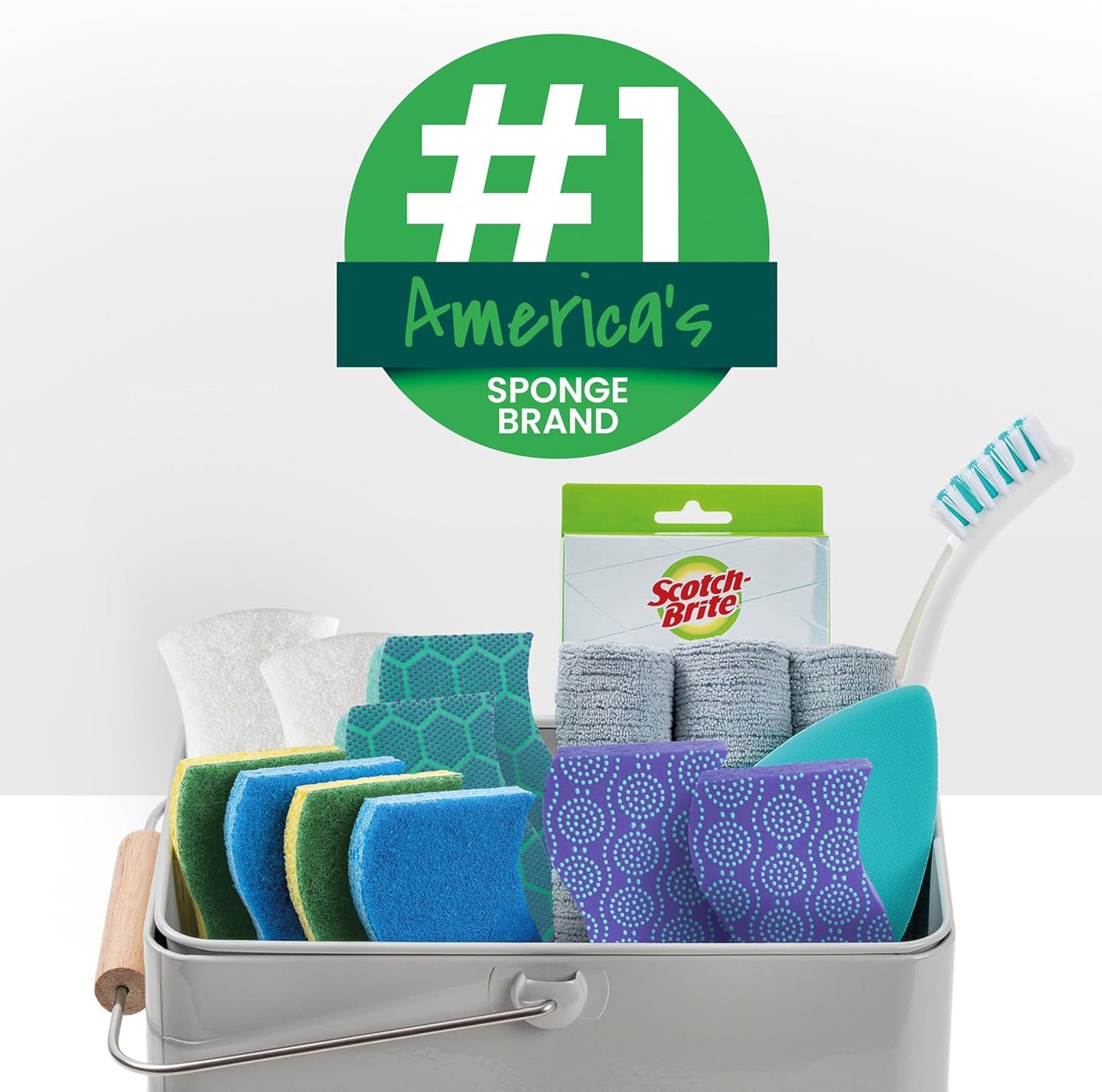 Scotch-Brite Zero Scratch Scrub Sponge, 9 Kitchen Sponges for Cleaning Around the Home, Bathroom & More, Effective + Gentle Dish Scrubber, Best for Nonstick Pots and Pans, Safe on Most Surfaces