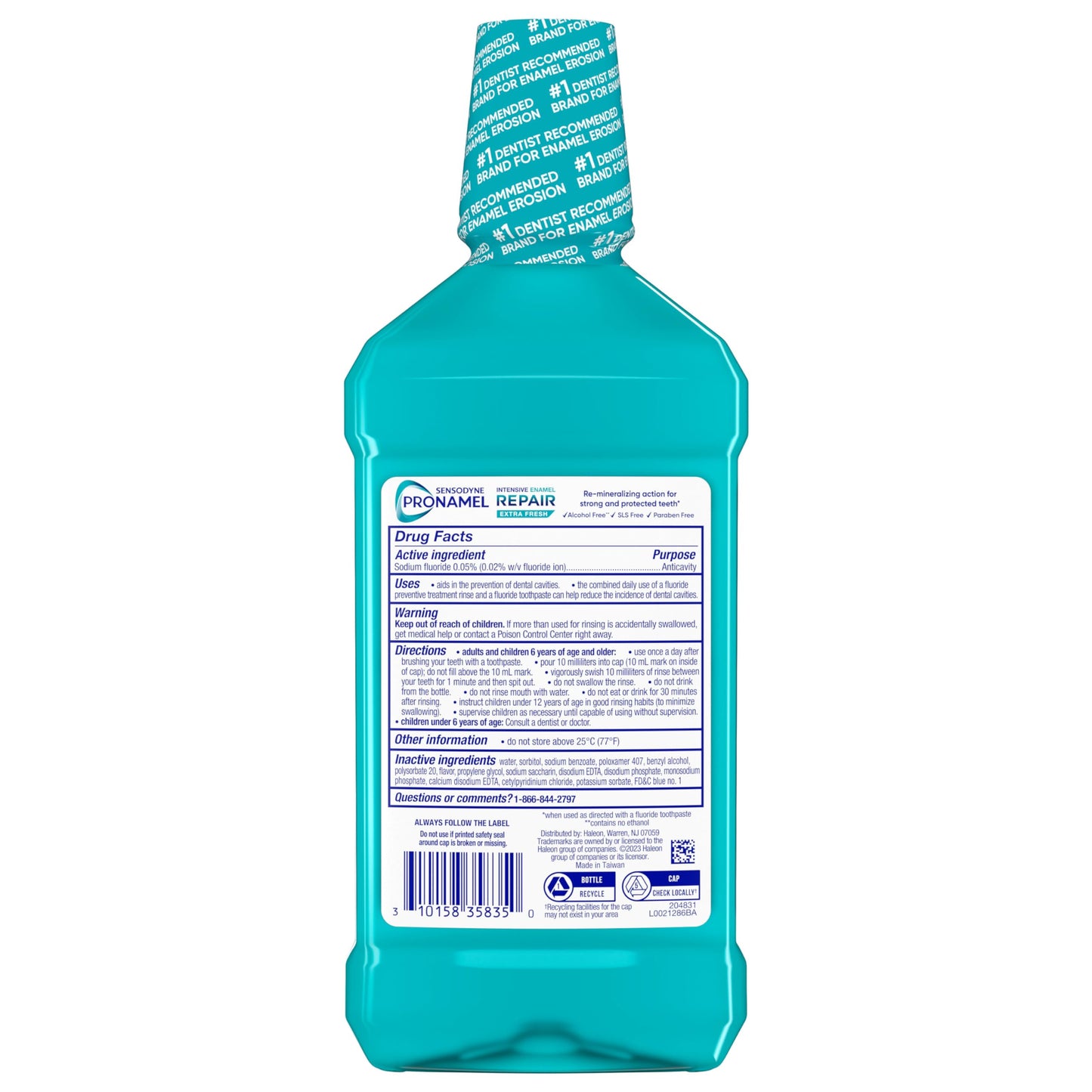Sensodyne Pronamel Intensive Enamel Repair Alcohol-Free Mouthwash to Help Actively Repair Enamel and Protect Against Cavities, Extra Fresh, 3 x 16.9 fl oz