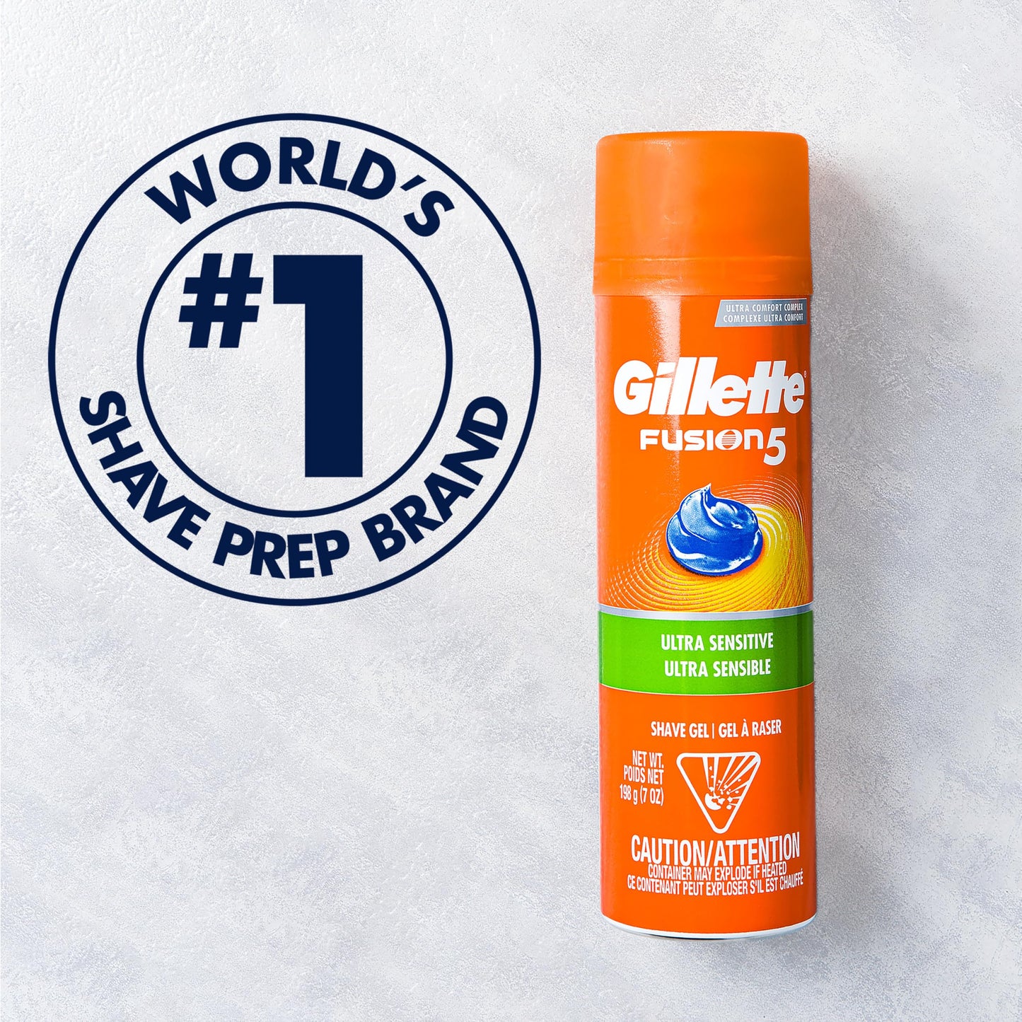Gillette Fusion5 Ultra Sensitive Shave Gel, 7oz, Pack of 6