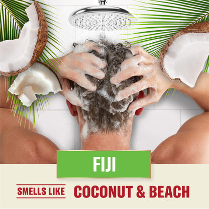Old Spice Fiji 2-in-1 Shampoo and Conditioner Set for Men, Coconut & Tropical Wood Scent, Get Up To 80% Fuller-Looking Hair, Barbershop Quality, Fresh & Clean Hair, 21.9 Fl Oz Each, 2 Pack