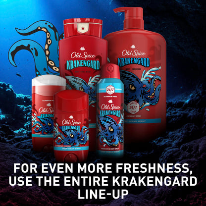 Old Spice Aluminum Free Deodorant for Men, 24/7 Odor Protection, 24/7 Freshness & Lasting Scent, Krakengard Scent, 3.0 oz (Pack of 3)