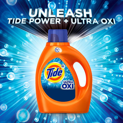 Tide Ultra Oxi Liquid Laundry Detergent, HE Compatible, 44 loads, 63 fl oz