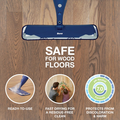 Bona Hardwood Floor Cleaner Refill - 64 fl oz - Cedar Wood - Refill Spray Mops and Spray Bottles - Residue-Free Floor Cleaning Solution for Hardwood Floors