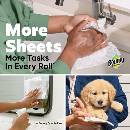Bounty Quick-Size Paper Towels, White, 12 Family Triple Rolls = 40 Regular Rolls