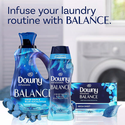Downy Infusions In-Wash Laundry Scent Booster Beads, BALANCE, Crisp Rain and Blue Eucalyptus Scent, 30.1 oz
