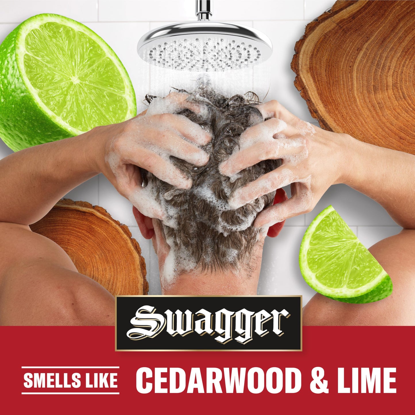 Old Spice Swagger 2-in-1 Shampoo and Conditioner Set for Men, Cedarwood Lime Scent, Get Up To 80% Fuller-Looking Hair, Barbershop Quality, 29.2 Fl Oz Each, 2 Pack